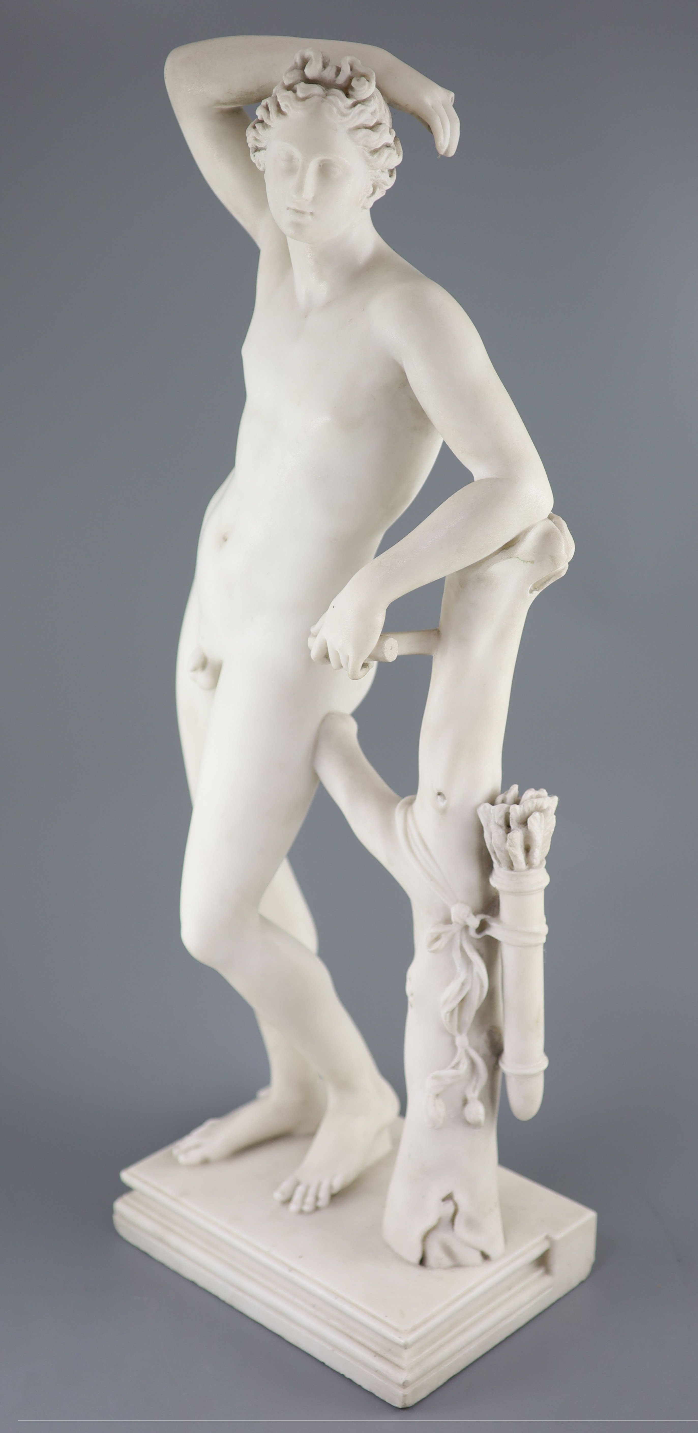 Bartolomeo Cavaceppi (1716-1799). A white marble figure after the Antique Medici Apollo (Apollino), height 28in., Provenance - A. T. Ar